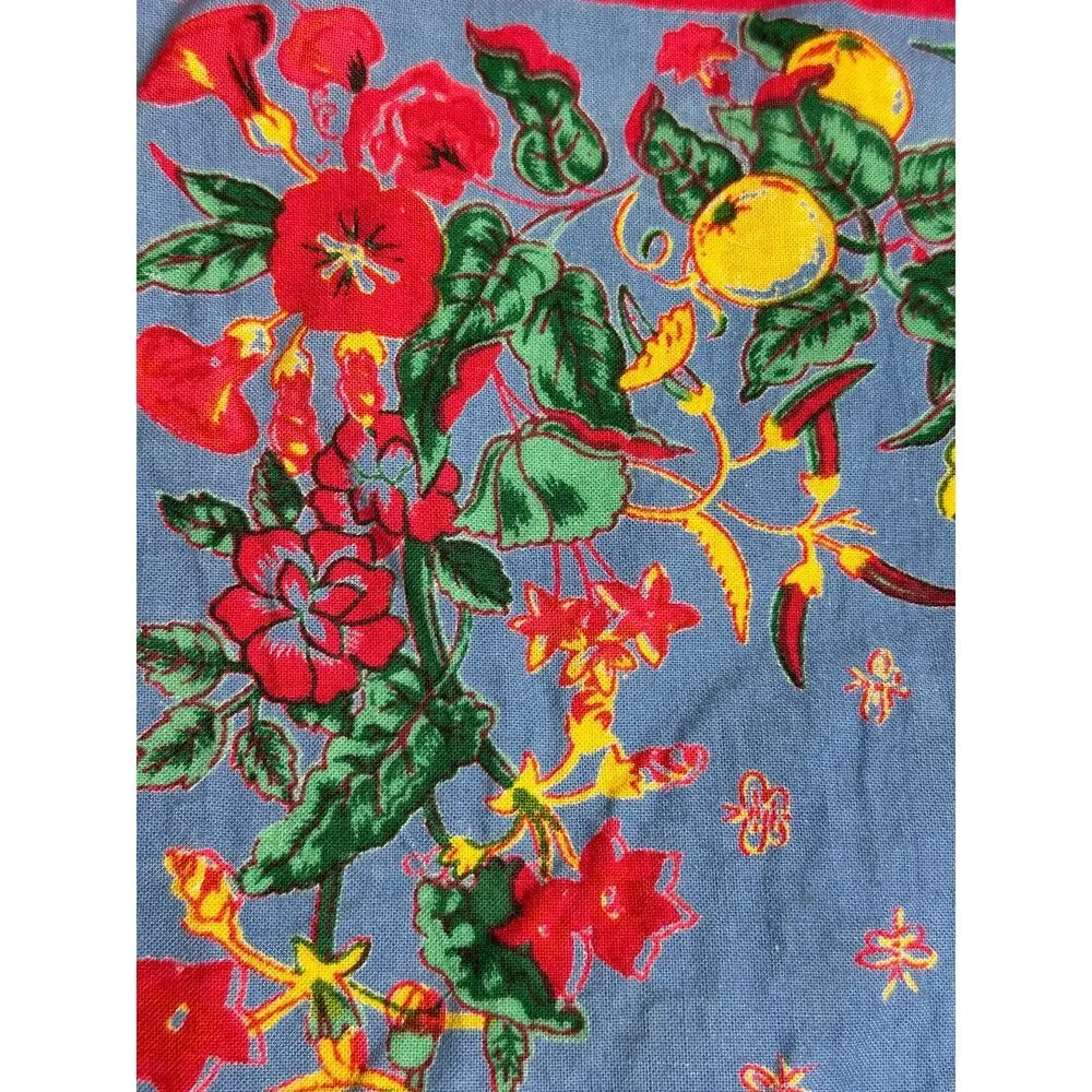 Vintage set Williams Sonoma French Country placemats 4 provincial red blue 19”